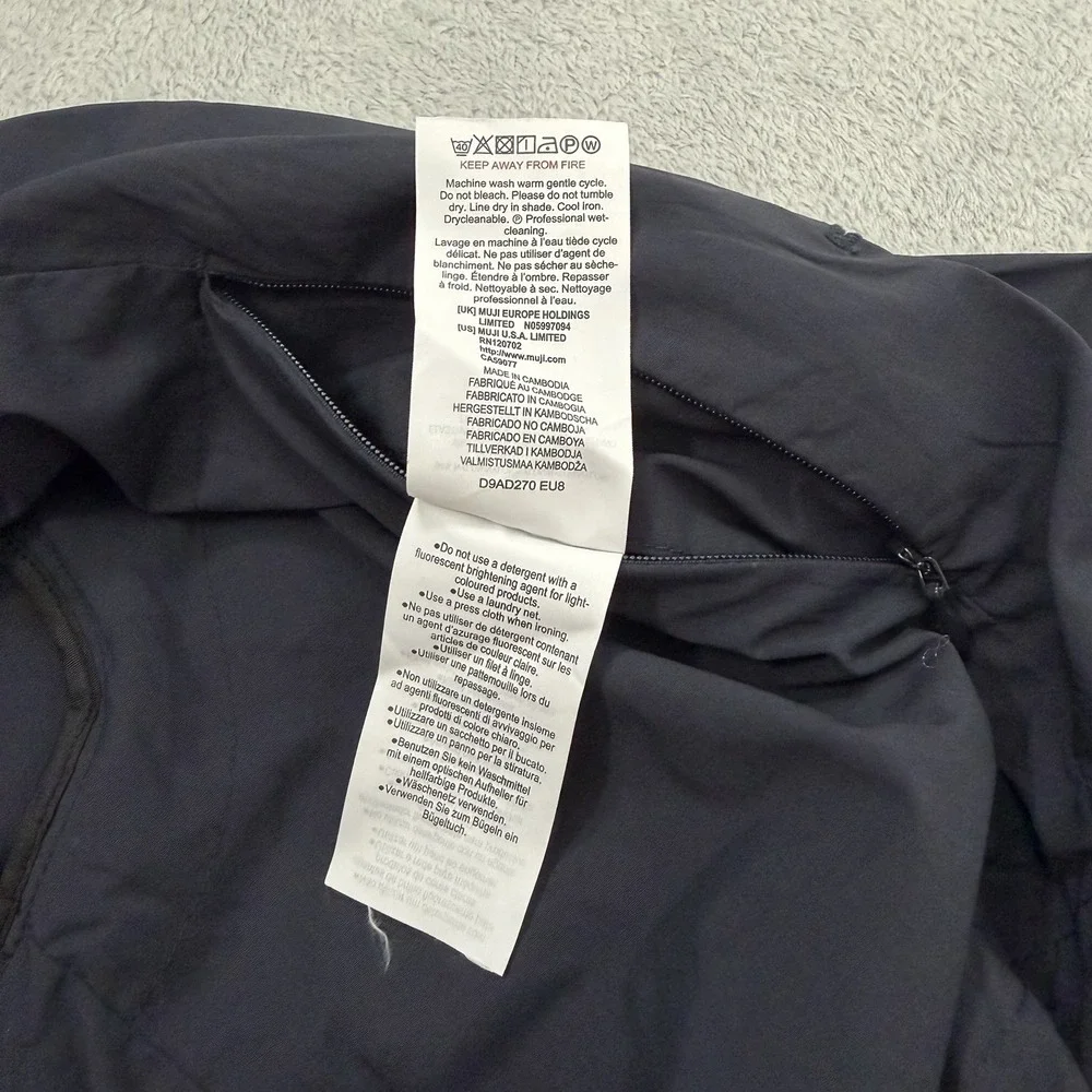 MUJI Blazer Mens Medium Blue Stretch Travel Single Breasted Unstructured Jacket